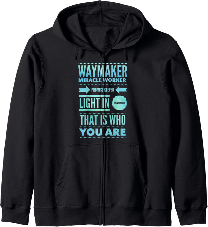 Waymaker Miracle Worker Versprechen Keeper Licht Kreuz Jesus Kapuzenjacke