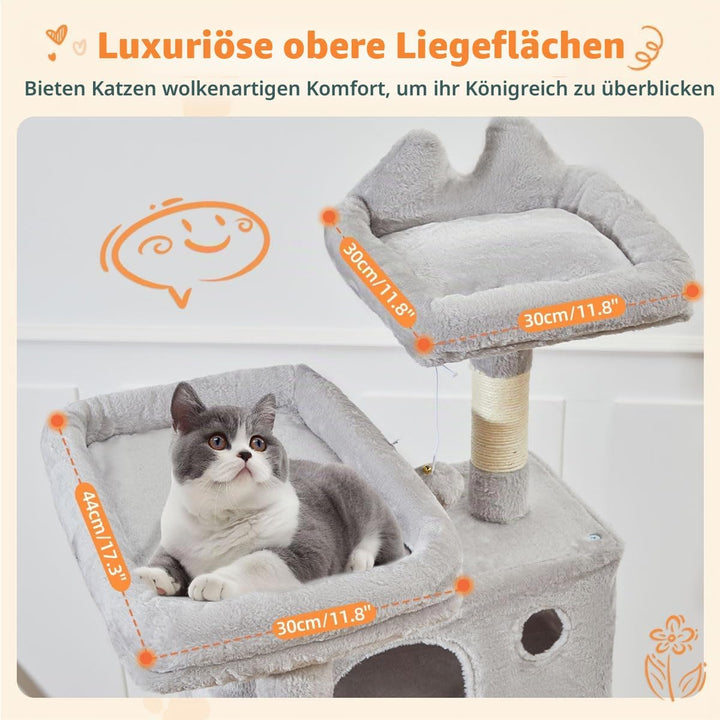 Taoqimiao 180CM Kratzbaum Gross, Katzenbaum Katzen Kratzbaum Grosse Katzen Stabil mit 2 Katzenhaus,