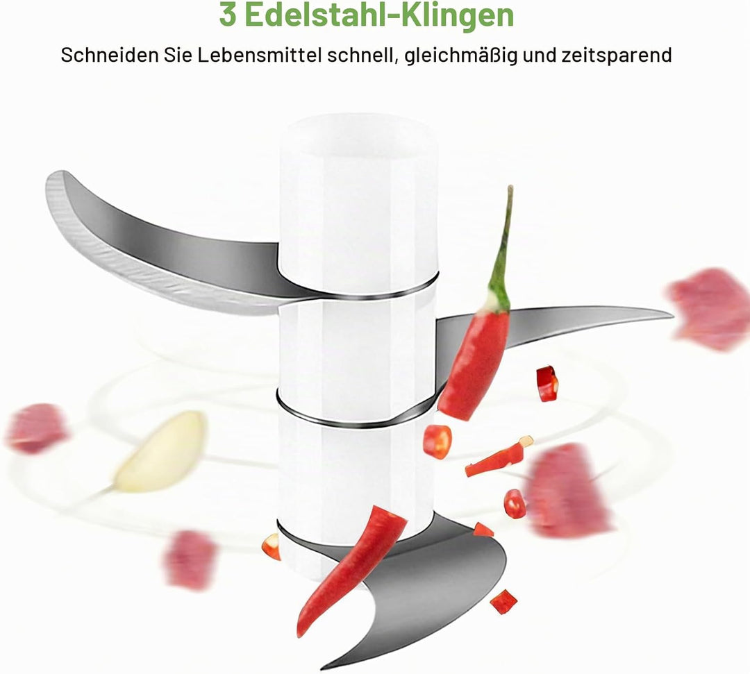 Elektrischer Küchenhacker, Mini Zwiebel Zerkleinerer Elektrisch, Zwiebelschneider Elektrisch 350ml,