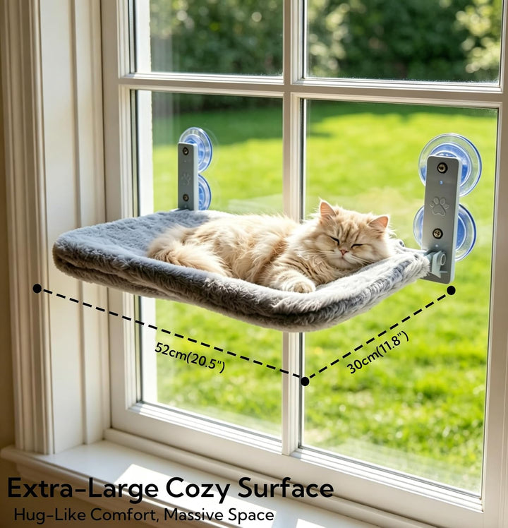 2er Set Cat Window Perch Faltbare Katzenhängematte für Fenster, 30kg Belastbarkeit, Metallrahmen &amp; g