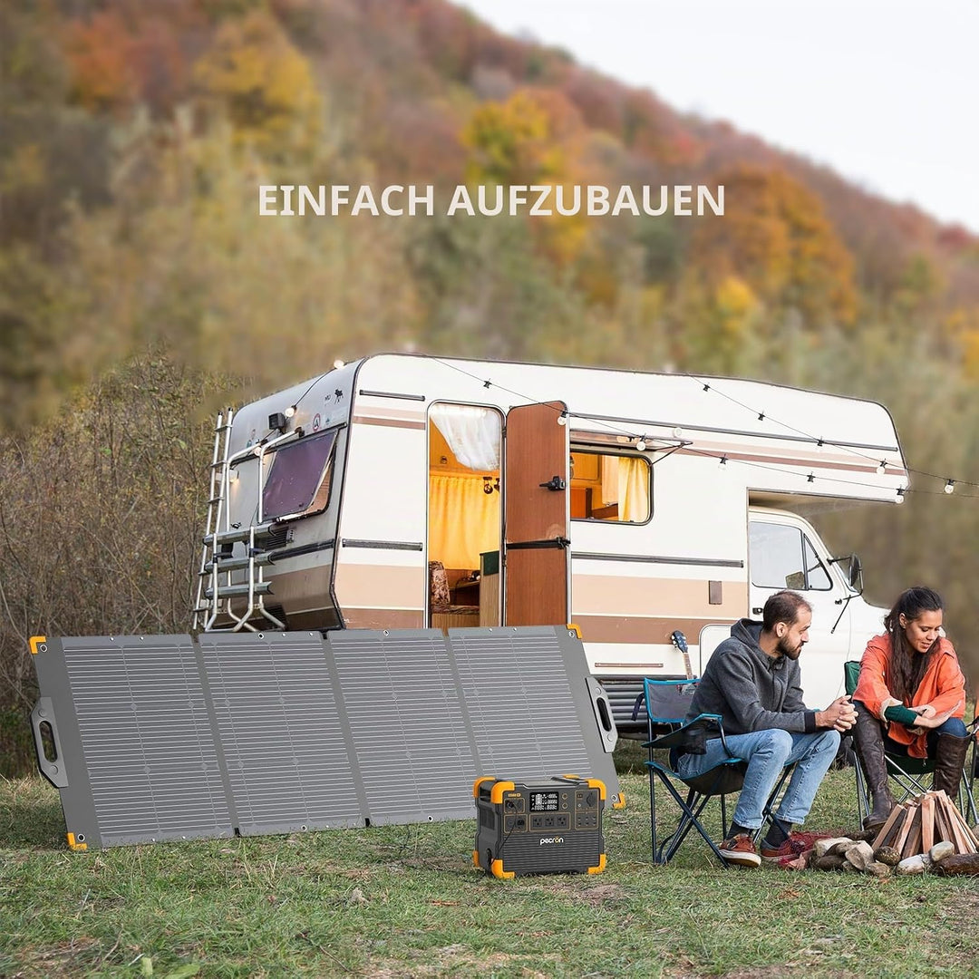 pecron 200 Watt Solarpanel, Tragbares Solarpanel für Kraftwerk, Hocheffizientes Solarpanel Faltbar,
