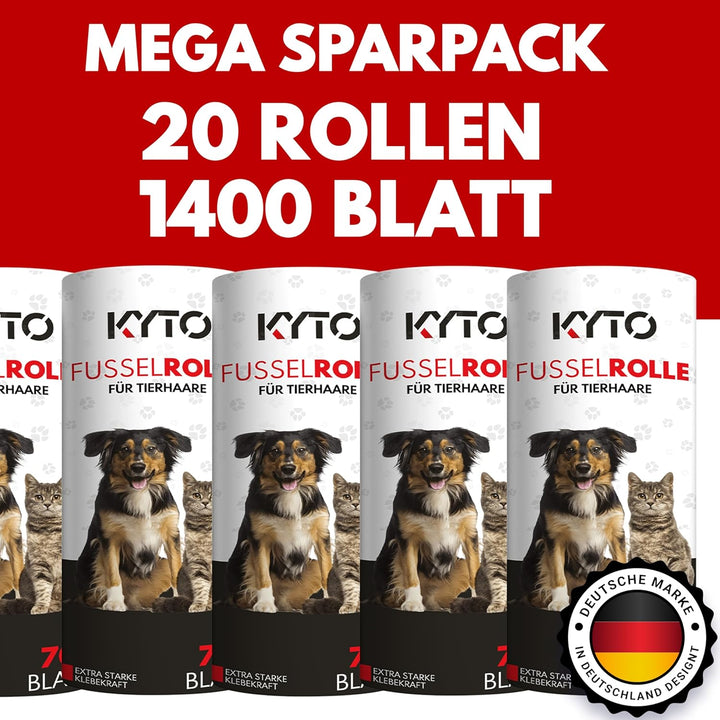 20 Stück Nachfüllpack Fusselrolle 1400 Blatt Flusenbürste für Kleidung Möbel Sofa Tierhaare Katzenha