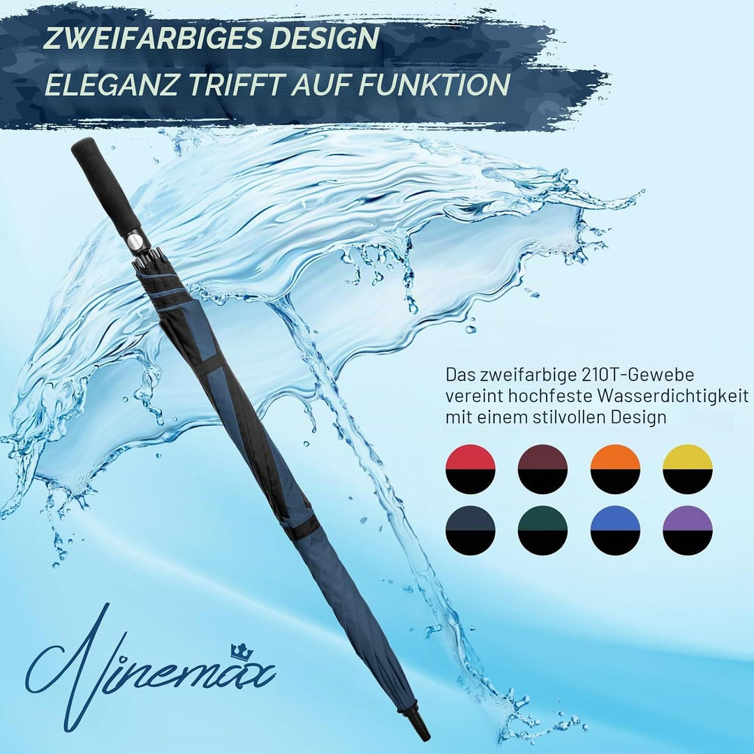 NINEMAX Golfschirm Gross 62/68 Inch Golf Regenschirm Sturmfest Automatik Öffnen Golf Regenschirm Dop