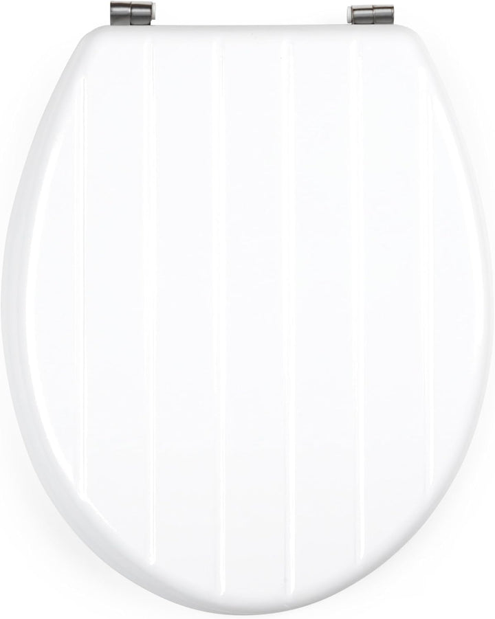 Beldray WC Sitz mit Absenkautomatik, Toilettensitz Holz Abnehmbar, Klodeckel Oval mit Soft Close 43c