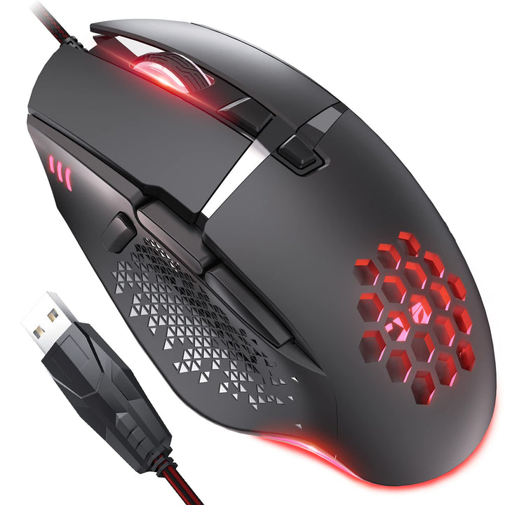 Gaming Maus Kabel Ergonomisch USB Laptop PC Gamer Maus 7200 DPI Optischer Sensor 8 Programmierbar Ta