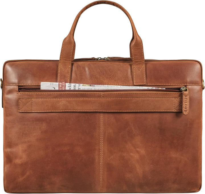 STILORD Timothy Elegante Laptoptasche Leder Herren &amp; Damen 17 Zoll bis 19 Zoll Notebook Tasche Gross