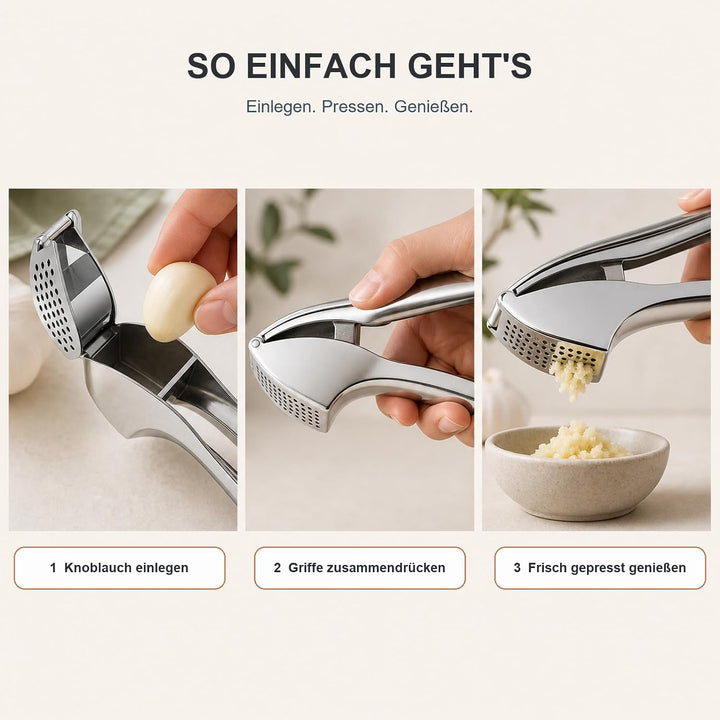 Hochwertige Knoblauchpresse aus Zink‑Legierung, praktischer Küchenhelfer für Knoblauch und Ingwer, k