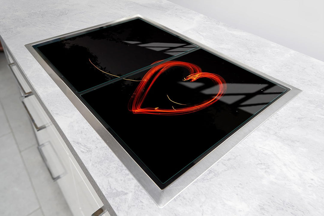 TMK ArtDeko Herdabdeckplatte 2 Teilig 30x52 + 40x52 cm - Spritzschutz Herdabdeckung – Herdschutz aus