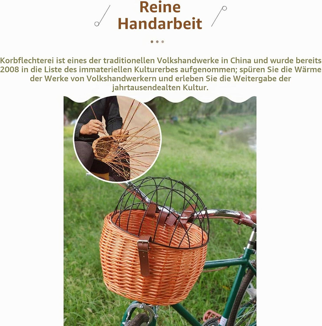 Haustiere Fahrradkorb, Fahrradkörbe für Kleine Hunde und Katzen, Vorderer Korb mit Drahtgeflechtabde