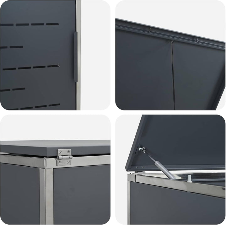 vidaXL Mülltonnenbox for 1 Bin 240L Anthrazit, Anthrazit