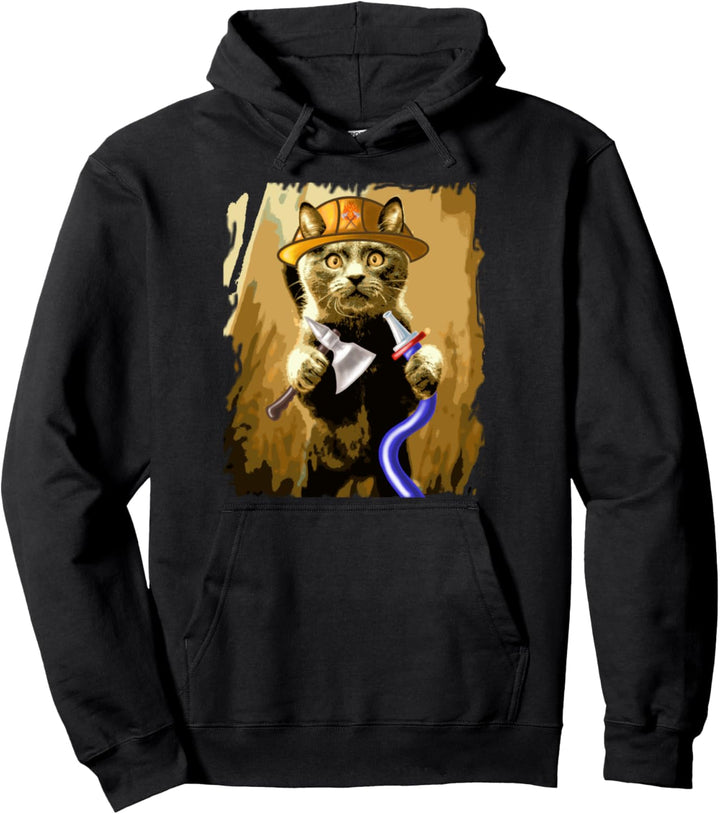 Funny Cat Feuerwehrmann Feuerwehr Hydrant Feuerwehr Pullover Hoodie