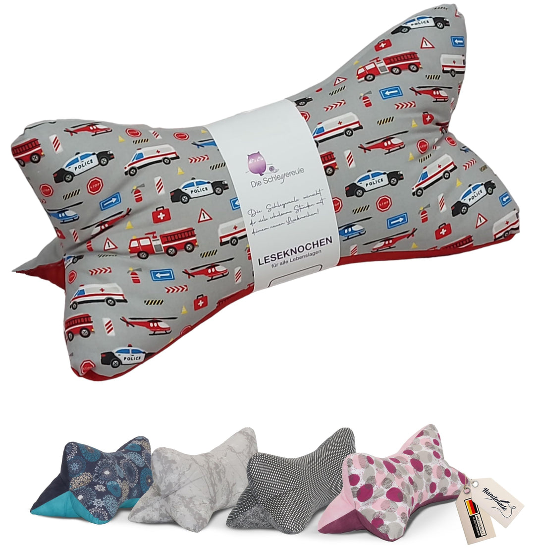 Leseknochen Kinder Nackenkissen Handmade in D, waschbar (Sonderfahrzeuge), Sonderfahrzeuge