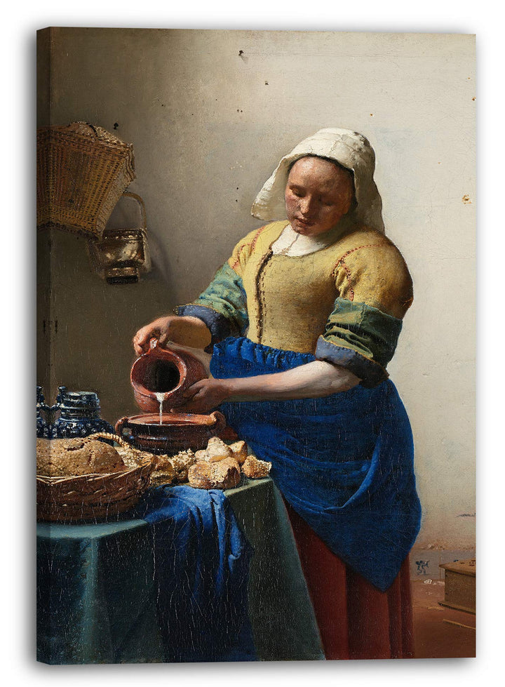 Printed Paintings Leinwand (60x80cm): Jan Vermeer - Das Milchmädchen (1658) 60x80 cm, 60x80 cm