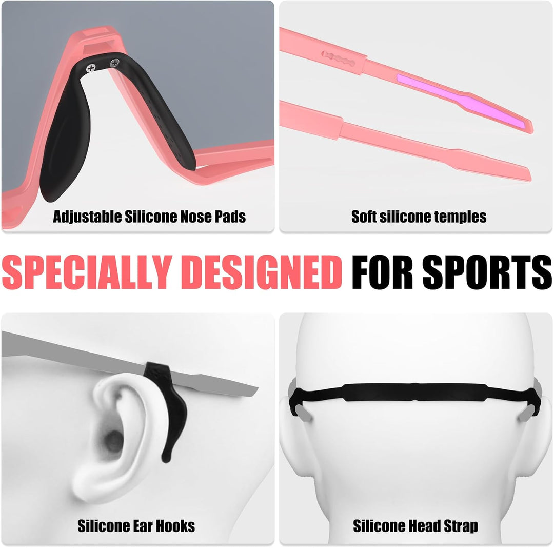X-TIGER Fahrradbrille, UV400 mit 5 Wechselgläser,Herren Damen Sportbrille, Starker TR90 Frame,Outdoo