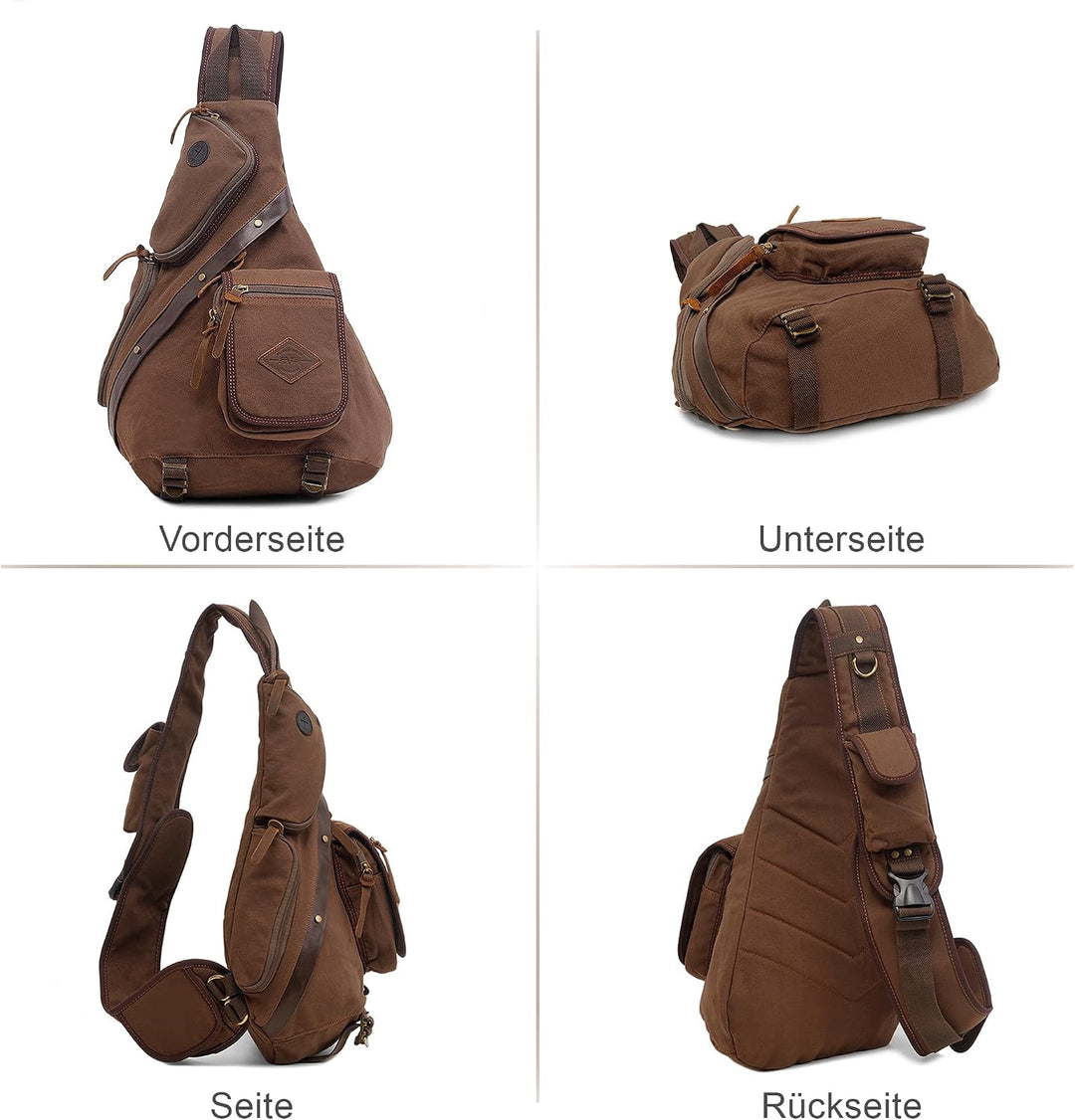 VARLIVOO Herren Sling Bag Crossbody Bag Schultertasche Wandern Reisen Camping Radfahren Bergsteigen