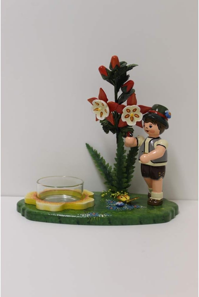 Hubrig-Volkskunst Lichterhalter Junge Akelei, B x H 15 x16 cm