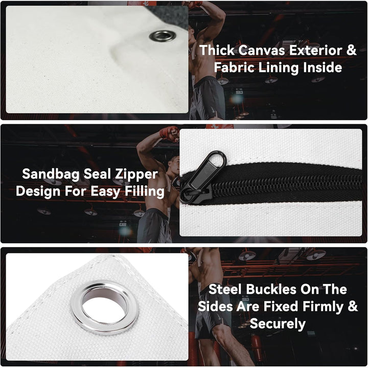 Wing Chun Sandsack, Hochwertiger Canvas Boxsack mit Reissverschluss für Kampfkunsttraining, 3 Grösse