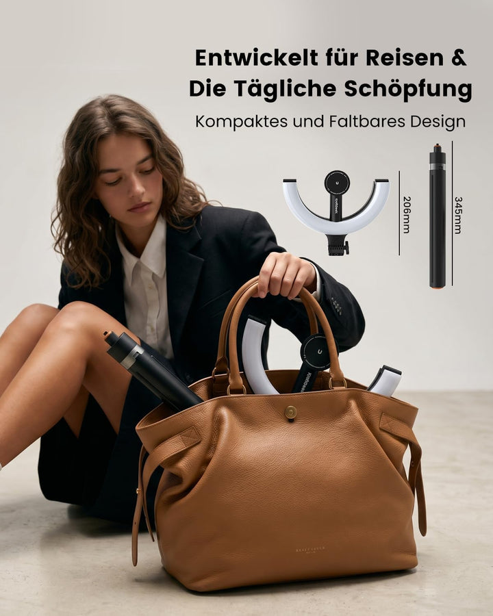 KraftGeek Ringlicht mit Stativ, Stativ für Smartphone mit Selfie Licht