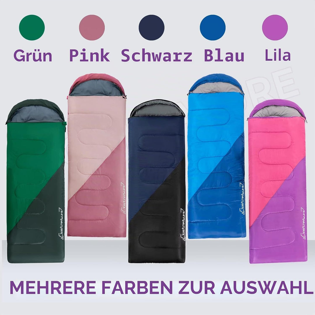 Clostnature Leichter Camping Schlafsack, 3-4 Jahreszeiten Deckenschlafsack Violett 0.9 KG, Violett 0