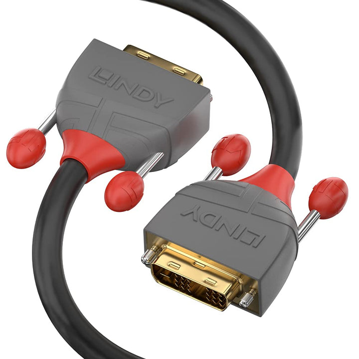 LINDY 36221 1m DVI-D Dual Link Kabel, Anthra Line Grau 1 m, Grau 1 m
