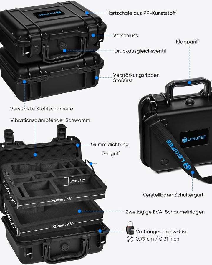 LEKUFEE Wasserdichter Hartschalenkoffer für DJI Osmo Pocket 4P / Pocket 4