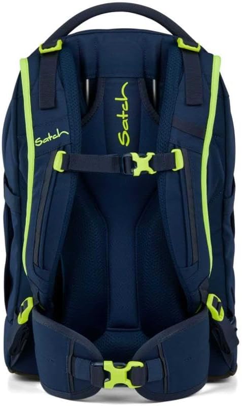 Satch pack Schulrucksack Set 2tlg. inkl. Schlamperbox (Toxic Yellow), Toxic Yellow