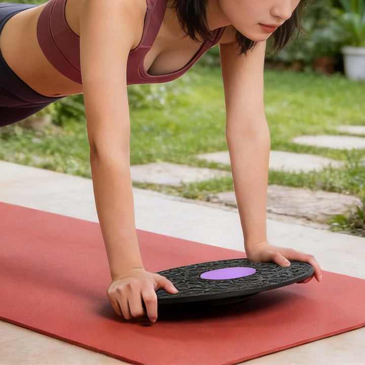 WackelbrettBalanceBoard, 30 cm,Core BalanceBoard, 360-Grad-Drehung, SchwarzesrundesBalancekissen, Ba