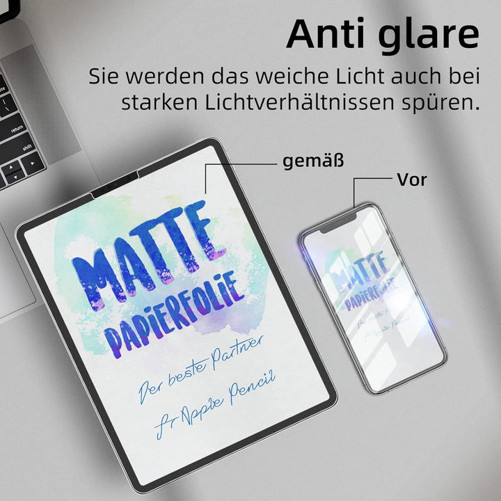 3 Stück Papier Folie Kompatibel mit iPad Air 5.Generation 2022 &amp; iPad Air 4 2020 10,9 Zoll &amp;iPad Pro
