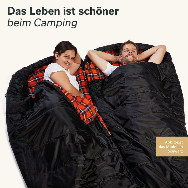 Skandika Schlafsack Vegas Flanell | XXL Mumienschlafsack mit Flanell Baumwoll oder Polycotton Innenf