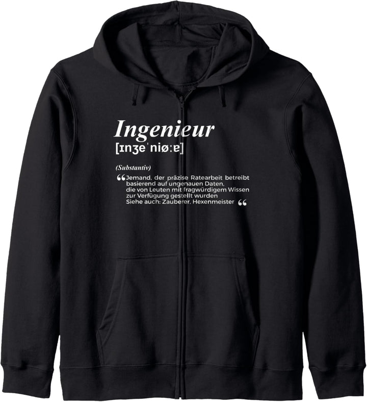 Witzige Definition Wörterbuch Ingenieur Kapuzenjacke