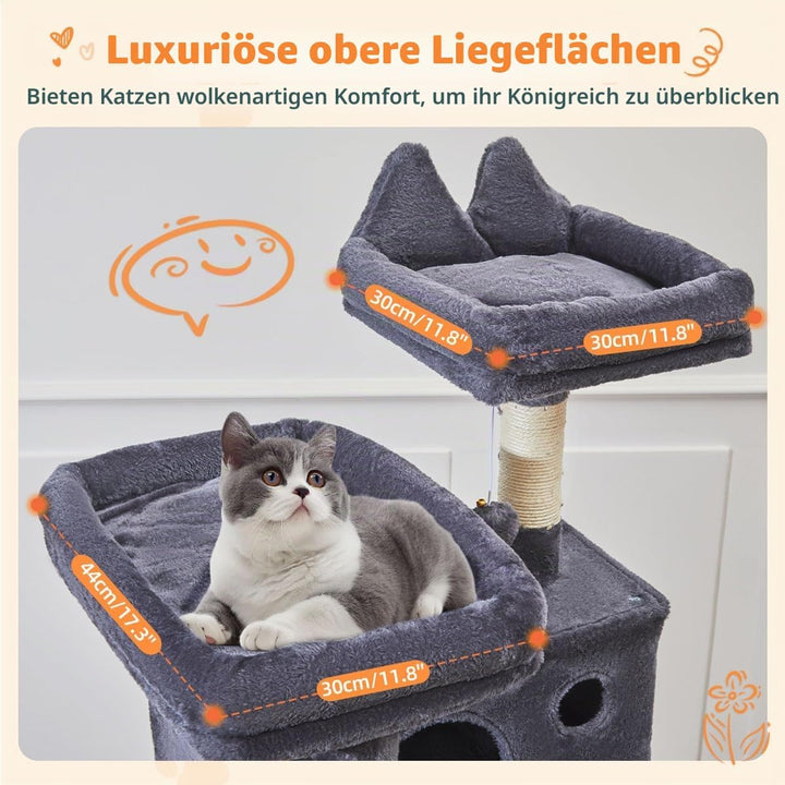 Taoqimiao 180CM Kratzbaum Gross, Katzenbaum Katzen Kratzbaum Grosse Katzen Stabil mit 2 Katzenhaus,