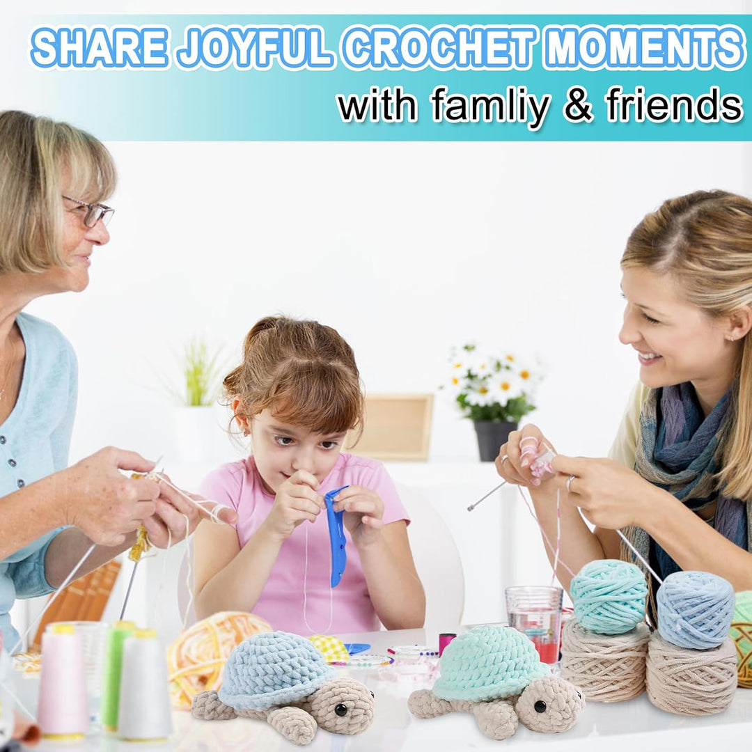 Häkeln für Anfänger Tiere Häkelset 2 pcs Crochet Set Schildkröte Häkeln