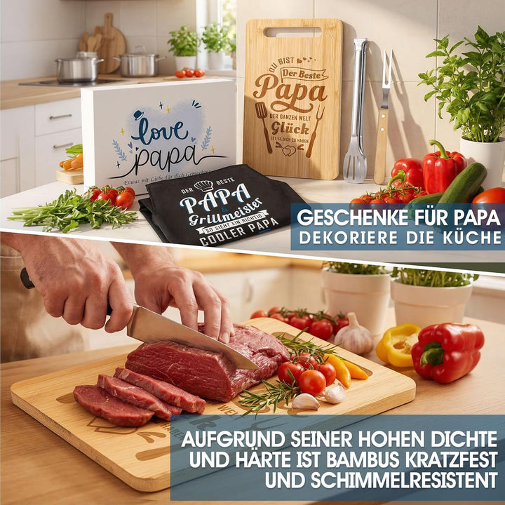 Geschenke für Papa, Graviertes Bambus Schneidebrett, Vatertagsgeschenk, Papa Geschenk Geburtstag, Be