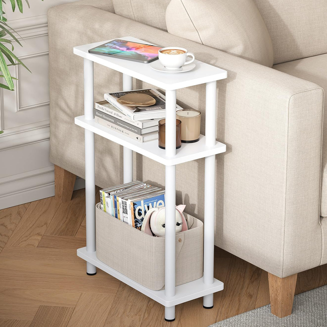 YOUDENOVA Beistelltisch Holz, Beistelltisch Schmal, 40x18x61.5 cm, 3 Tier Kleiner Tisch Für Wohnzimm
