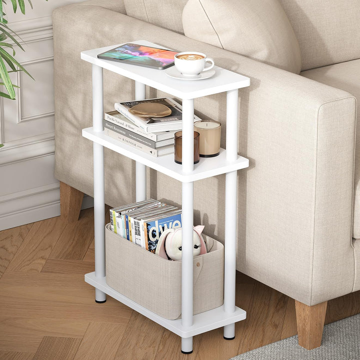 YOUDENOVA Beistelltisch Holz, Beistelltisch Schmal, 40x18x61.5 cm, 3 Tier Kleiner Tisch Für Wohnzimm