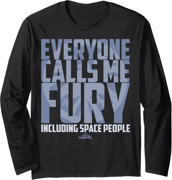 Marvel Captain Marvel Everyone Calls Me Fury Quote Langarmshirt
