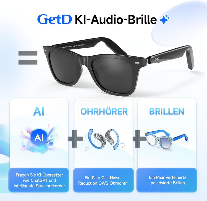 GetD KI-Brillen für Herren &amp; Dam (Blau)