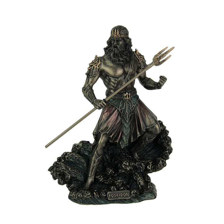 Veronese Metallic Bronze Finish Griechische Gott Poseidon Statue