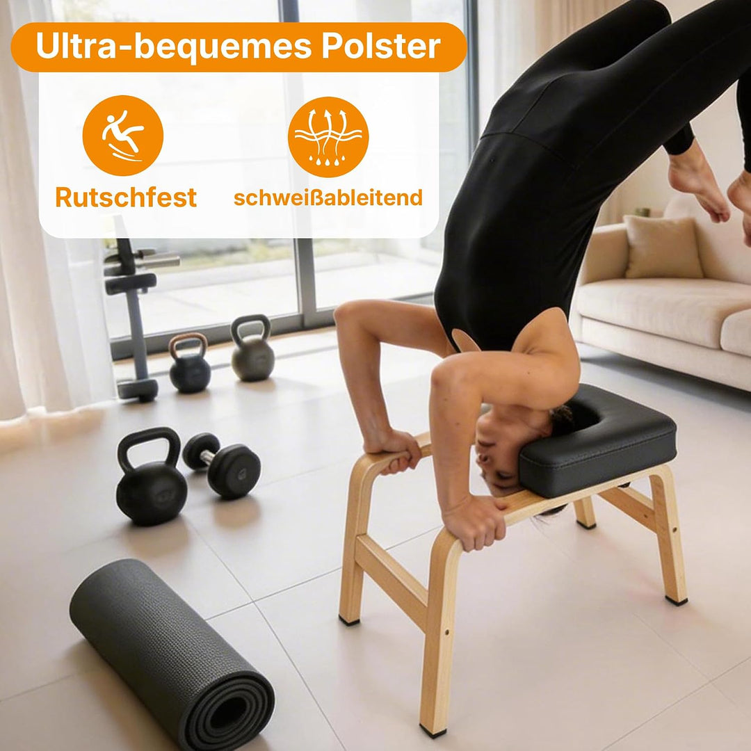AKOZLIN Yoga Kopfstandhocker Hochwertiger Yoga Hocker inkl,150 kg 6,3 cm Dicke, wasserdichte Polster