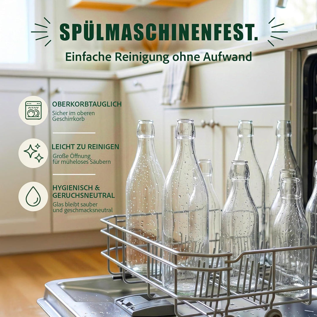 12 Stück 250 ml Bügelflaschen Bügelflasche Glasflasche mit Bügelverschluss Drahtbügel Flasche Bügelv