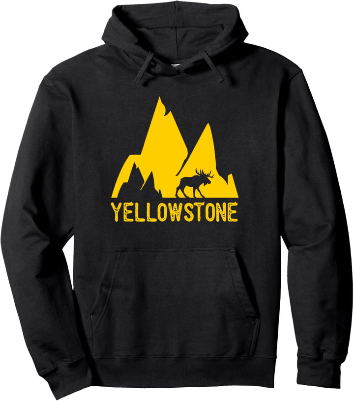 Yellowstone Mountains Moose Gift Pullover Hoodie