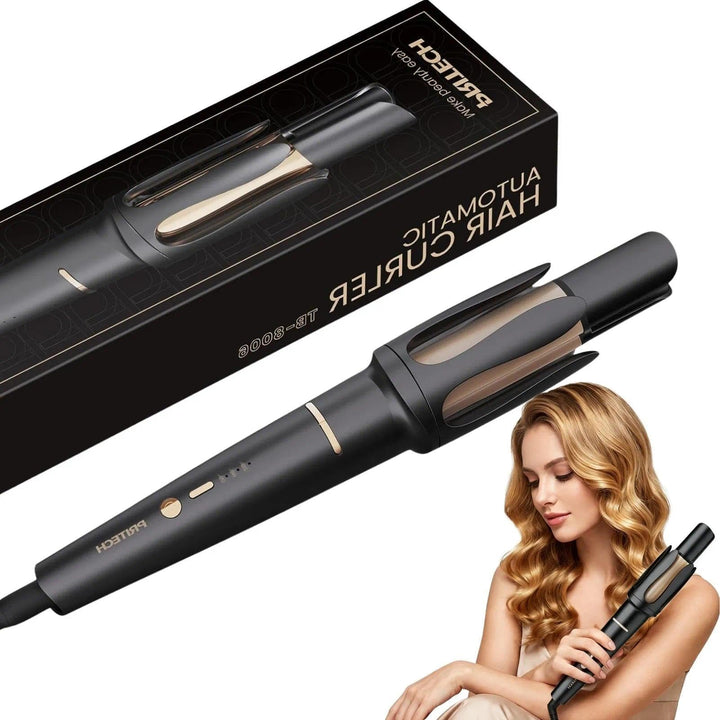 PRITECH Automatischer Lockenstab Welleneisen für Haare - 32mm Beach Waves Lockenstab 3 Temperaturen