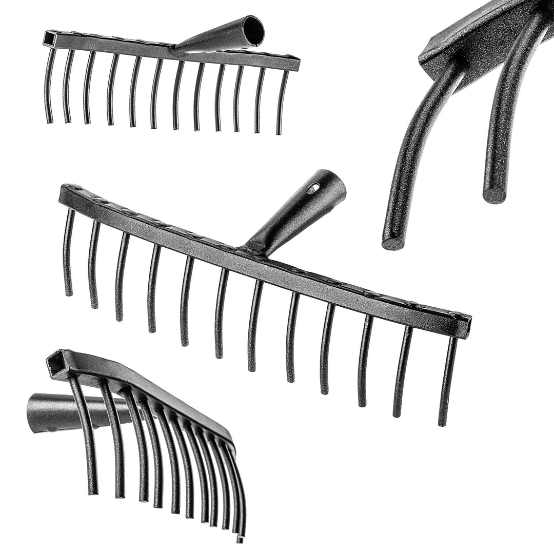 KADAX Gartenrechen aus Stahl, Steinrechen, Gartenharke ohne Stiel, Robuster Rechenkopf, Rechen für G