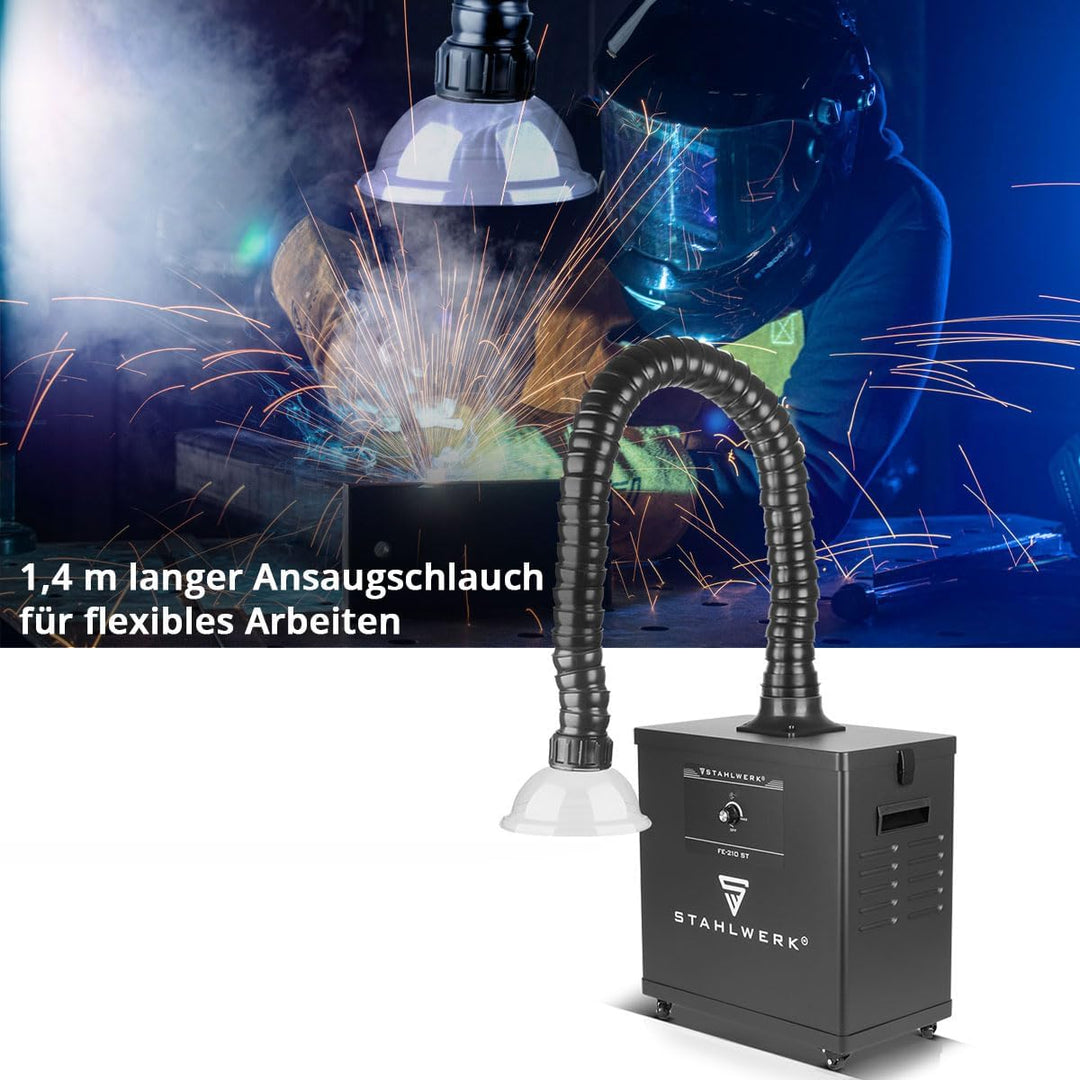 STAHLWERK Rauchabsaugung FE-210 ST mit 3-fach-Filter und 210 W Absauganlage | Rauchabsorber | Raucha