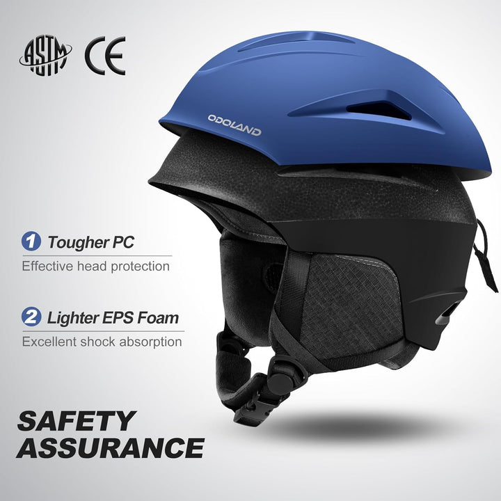 Odoland Skihelm und Skibrille Set Snowboardhelm mit Snowboardbrille für Damen und Herren und Jugend