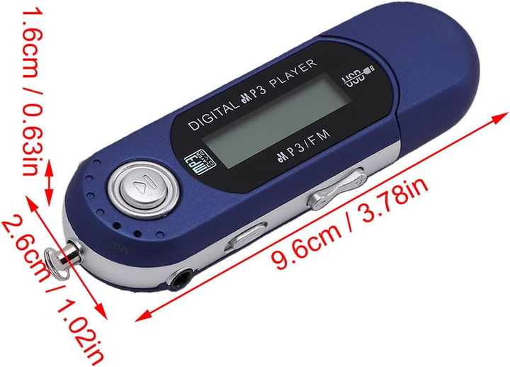 Asixxsix USB-MP3-Player, Digitaler Retro-Musikplayer mit Kabelgebundenem Kopfhörer, Tragbarer USB 2.
