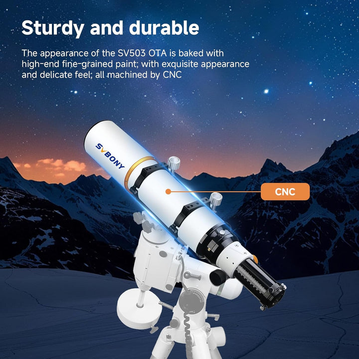 Svbony SV503 ED Teleskop, 102F7 Achromatischer Refraktor, Extra Low Dispersion, Teleskop OTA für Ast