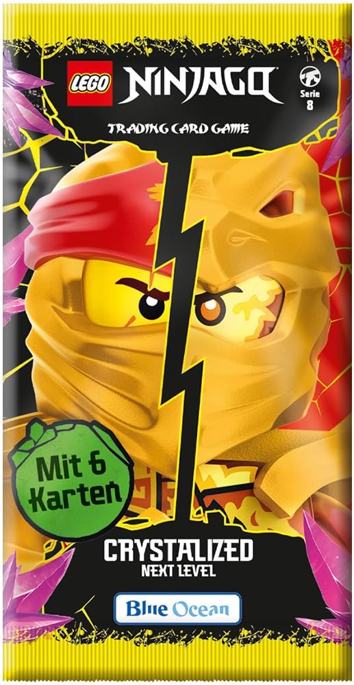 Bundle mit Lego Ninjago Serie 8 Next Level Trading Cards - 1 Starter + Exklusive Collect-it Hüllen,