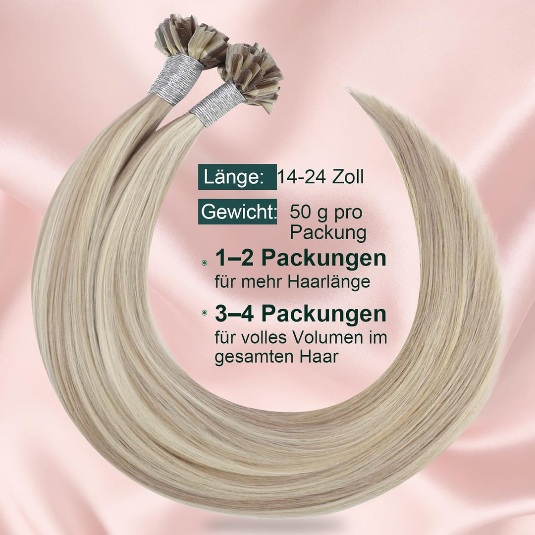 Easyouth Bonding Extensions Echthaar Blond Utip Extensions Echthaar Blond Bondings Echhtaar Extensio