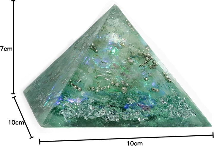 firstonthesun Orgonit Pyramide Polarlicht - Grosser Spiritueller Orgon Kristall mit Edelsteinen | Se